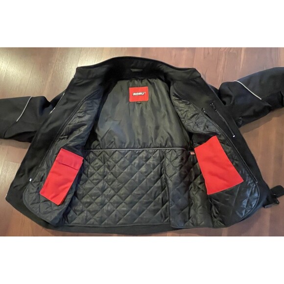 Noru Kuki Durable Mesh Motorcycle Riding Jacket Mens Large Black Padded EUC - Picture 10 of 14